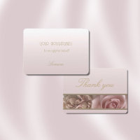 Pale Pink Rose Floral Thank You Card