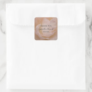 Pale Pink Rose Floral Wedding Thank You Favour Tag