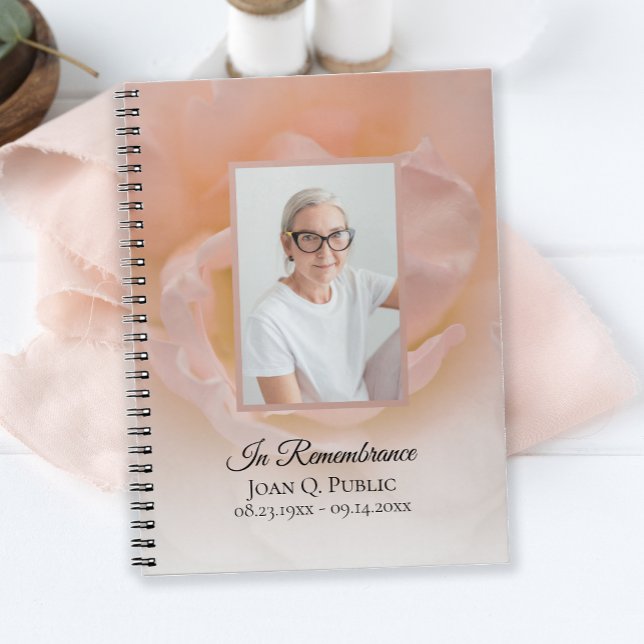 Pale Pink Rose Flower Petals Funeral Guest Book (Creator Uploaded)