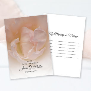 Pale Pink Rose Flower Share a Memory Funeral  Card