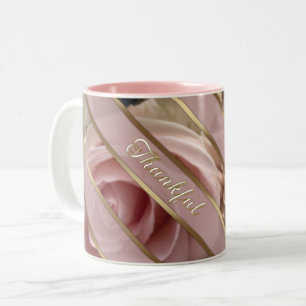 Pale Pink Rose Message Two-Tone Coffee Mug