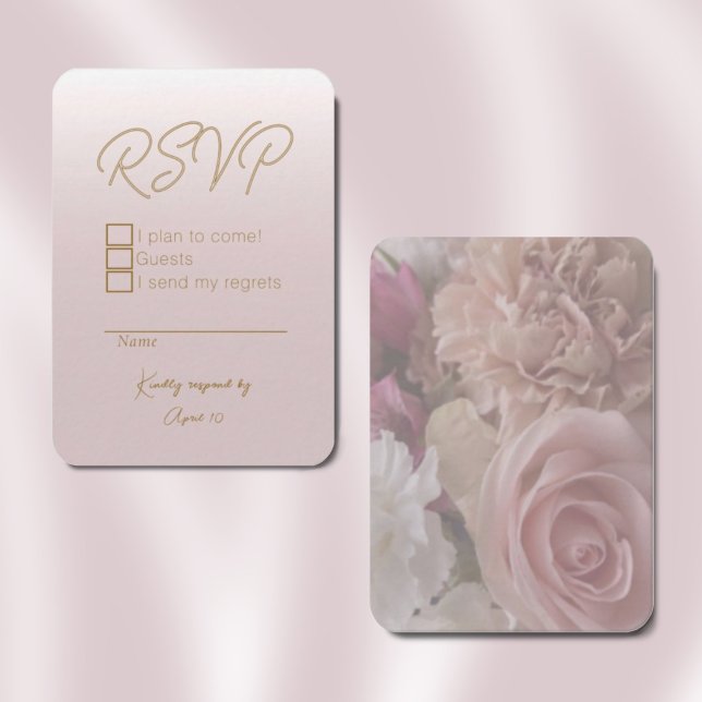 Pale Pink Rose Response Card (Creator Uploaded)