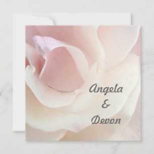 Pale Pink Rose Wedding Invitations