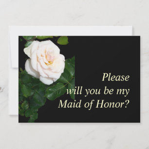 Pale Pink Rosebud Maid of Honour Request Card