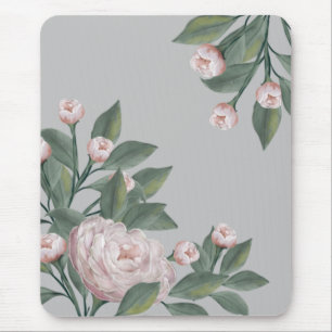 Pale Pink Roses With editable background Mouse Pad
