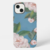 Pale Pink Roses with Navy Blue Background