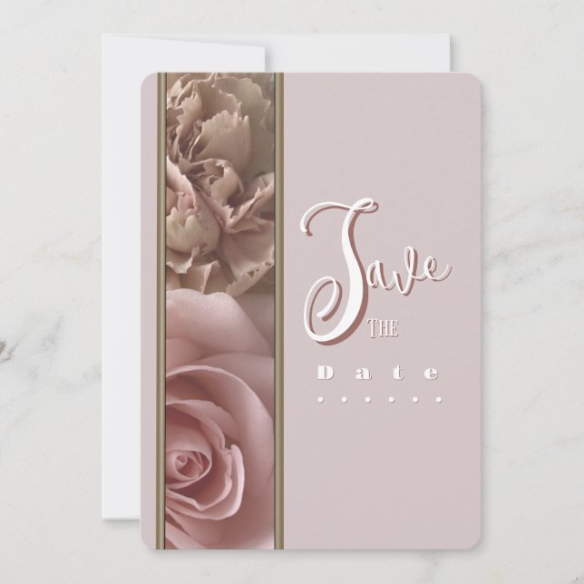 Pale Pink Save the Date Invitation (Front)