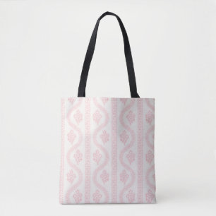 Pale Pink Serpentine Floral, Cream Tote Bag