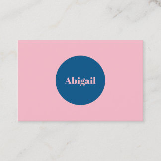 Pale Pink Snorkel Blue Modern Ovale Business Card