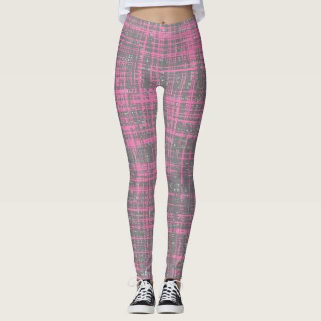 Pale Pink Stripes Leggings (Front)