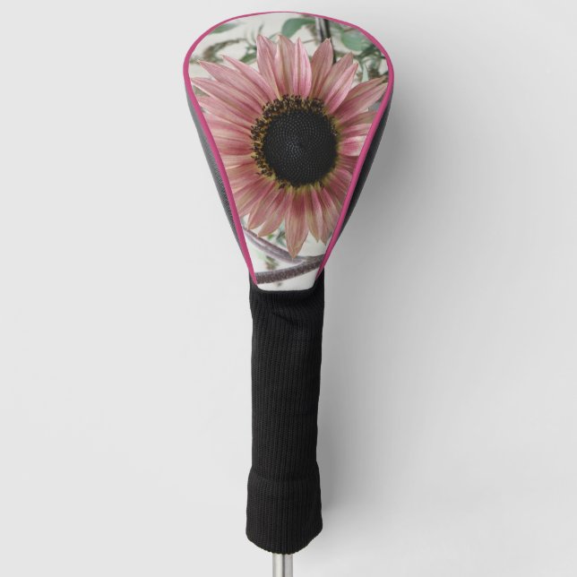 Pale Pink Sunflower Golf Head Cover (Front)
