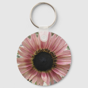 Pale Pink Sunflower Key Ring