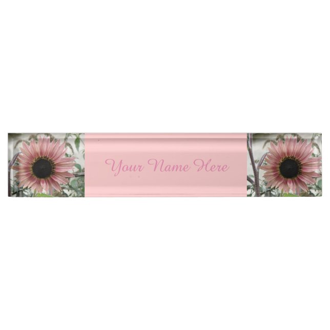 Pale Pink Sunflower Nameplate (Front)
