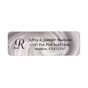 Pale Pink Swirl Monogram Return Address
