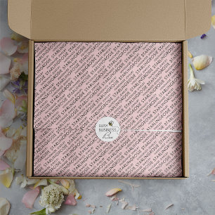 Pale Pink Tiled Business Name and Specialism Tissue Paper