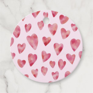 Pale Pink Watercolour Heart Gift Tag