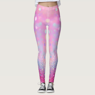 Pale pink with a glitter effect leggings