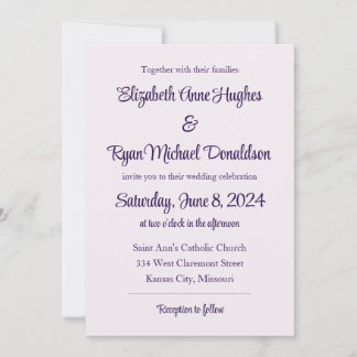 Pale Pink with Berry Script Invitation