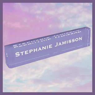 Pale Purple Acrylic Personalised Name Nameplate