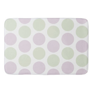 Pale Purple and Green Dots Bath Mat