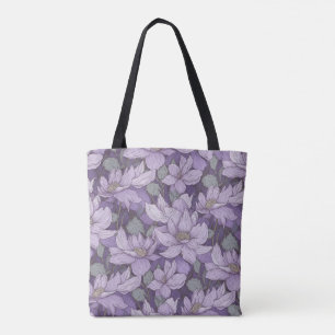 Pale Purple Clematis Pattern Tote Bag