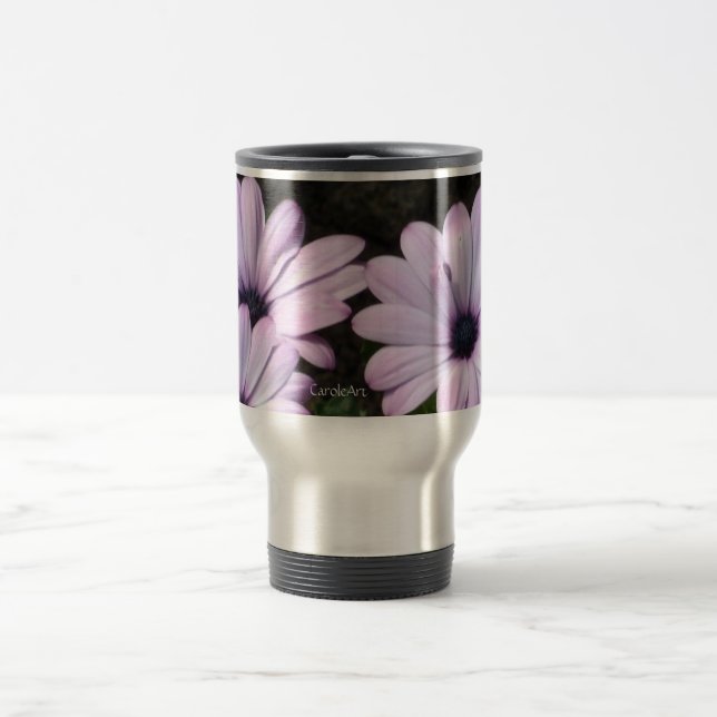"Pale Purple Daisies" Travel Mug (Center)