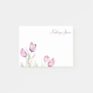 Pale Purple Floral Tulip  Post-it Notes