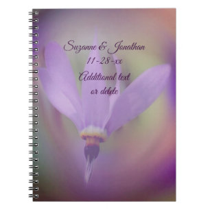 Pale Purple Flower Personalised Wedding Notebook