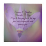 Pale Purple Flower Personalised Wedding  Tile<br><div class="desc">Soft and delicate pale purple flower personalised wedding gift ceramic tile or trivet. Replace your text in the template, or be sure to delete for no text. Click on Customise to change font size, style, and colour, and to add text. This image is available on many products in my gallery....</div>