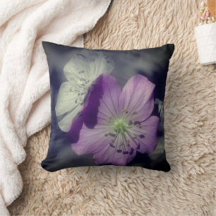 Pale Purple Geranium Flowers Cushion