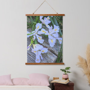 Pale Purple Iris Flowers Hanging Tapestry