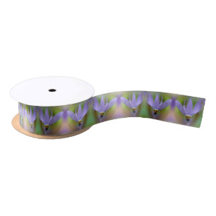 Pale Purple Lily Flower Close Up  Satin Ribbon