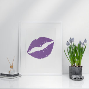 Pale Purple Lipstick Lips Poster