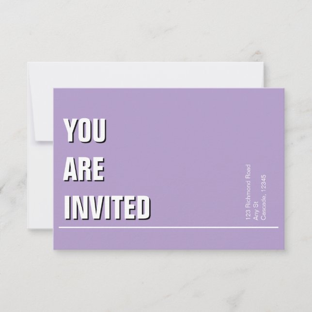 Pale Purple Minimal Church Invite (Front)