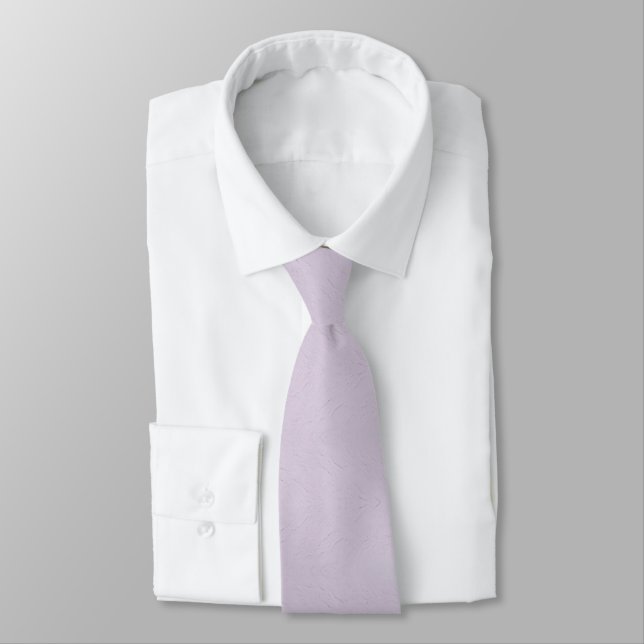 Pale Purple Pastel Solid Texture Tie (Tied)