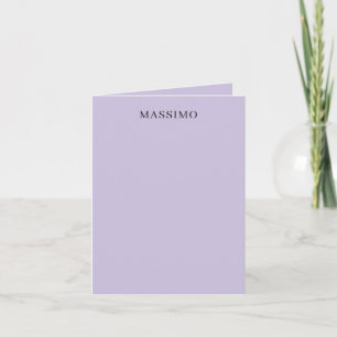 Pale Purple Professional Unique Classical Own Name Note Card