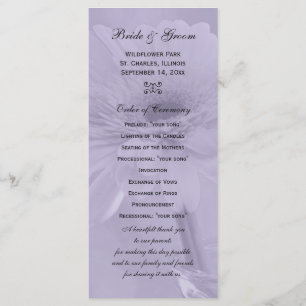 Pale Purple Tinted Daisy Wedding Program Programme