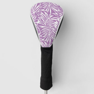 Pale Purple Tropical Leaf Repeating Pattern Golf Head Cover