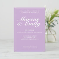 Pale Purple & White Modern Minimalist Wedding 