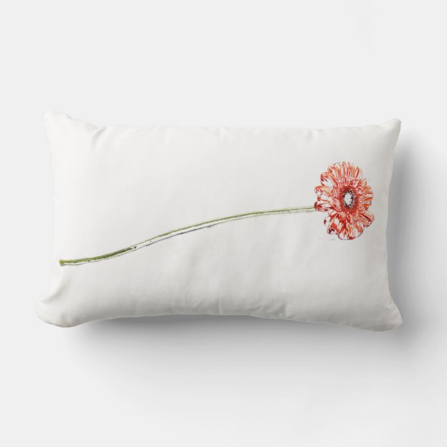 Pale Red Chrysanthemum Gerbera Flower Cushion (Front)