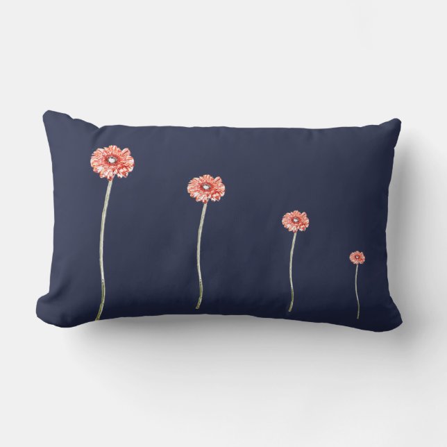 Pale Red Chrysanthemum Gerbera Flower Cushion (Front)