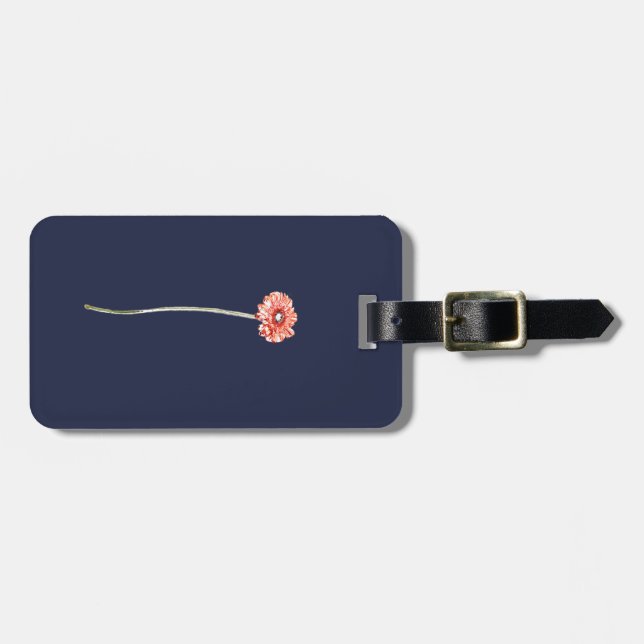 Pale Red Gerbera Flower Luggage Tag (Front Horizontal)