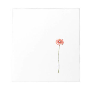 Pale Red Gerbera Flower Notepad