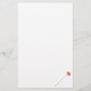 Pale Red Gerbera Flower Stationery