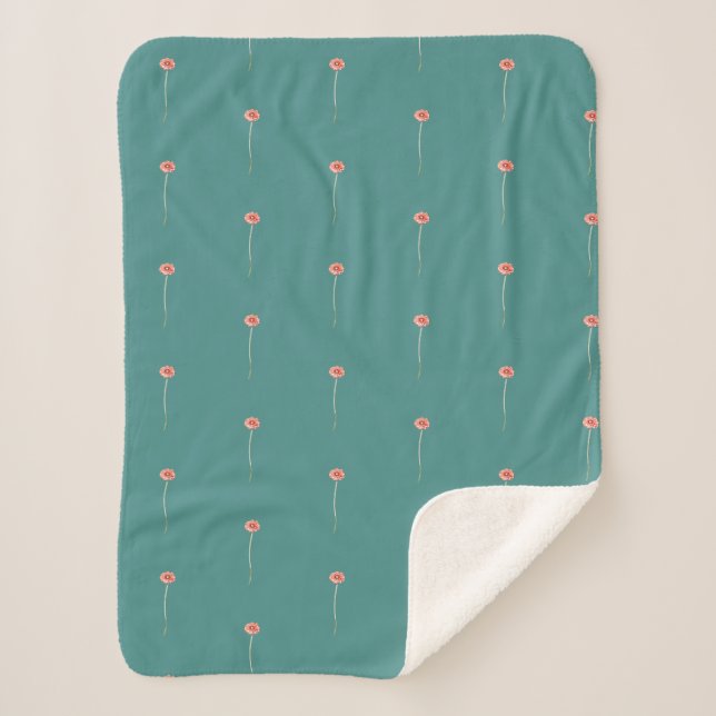 Pale Red Gerbera Flower Throw Blanket (Front)