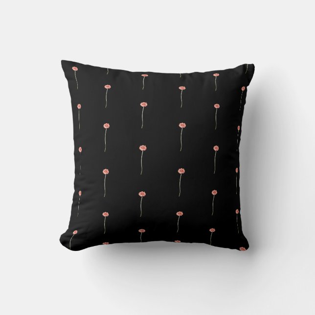Pale Red Gerbera Flowers Pattern Cushion (Front)