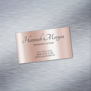 Pale Rose Gold Elegant Ombre Magnetic Business Card