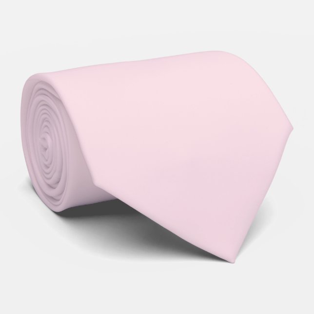 Pale Rose Pink Solid Colour Tie (Rolled)