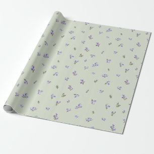 Pale Sage Japanese Rosemary Botanical Pattern Wrapping Paper
