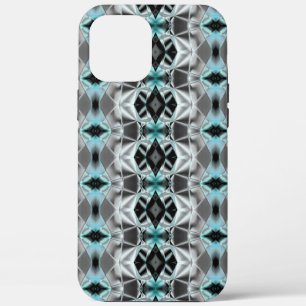 Pale silver to clear blue rapport in virtual style iPhone 12 pro max case